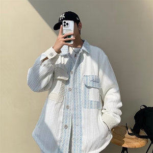 美式小香风拼接外套男女2023年新款早秋季小众情侣夹克 JY738图片