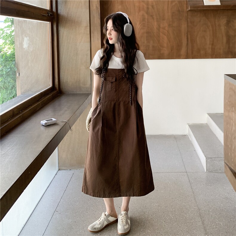 休闲减龄俏皮吊带连衣裙套装女夏2025新款大方得体爆款高级感裙子,女装半身裙,2C323