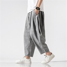 风宽松九分裤男裤哈伦裤9分灯笼裤男萝卜裤休闲裤薄916P45，男装休闲裤，钱塘788(原4013)