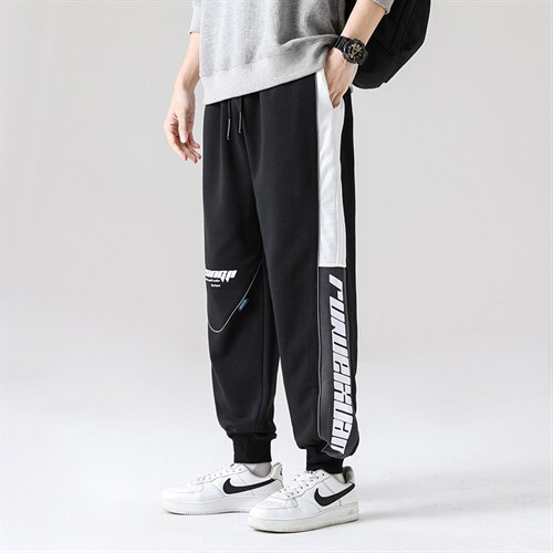 7XL-M休闲运动卫裤男2023春季新款拼色长裤休闲裤学生加肥加大码，男装休闲裤，钱塘717(原712)