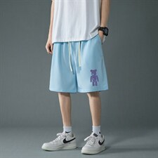 HD74242-P22华夫格短裤男大码宽松五分裤男直筒中裤，男装休闲裤，电商A040