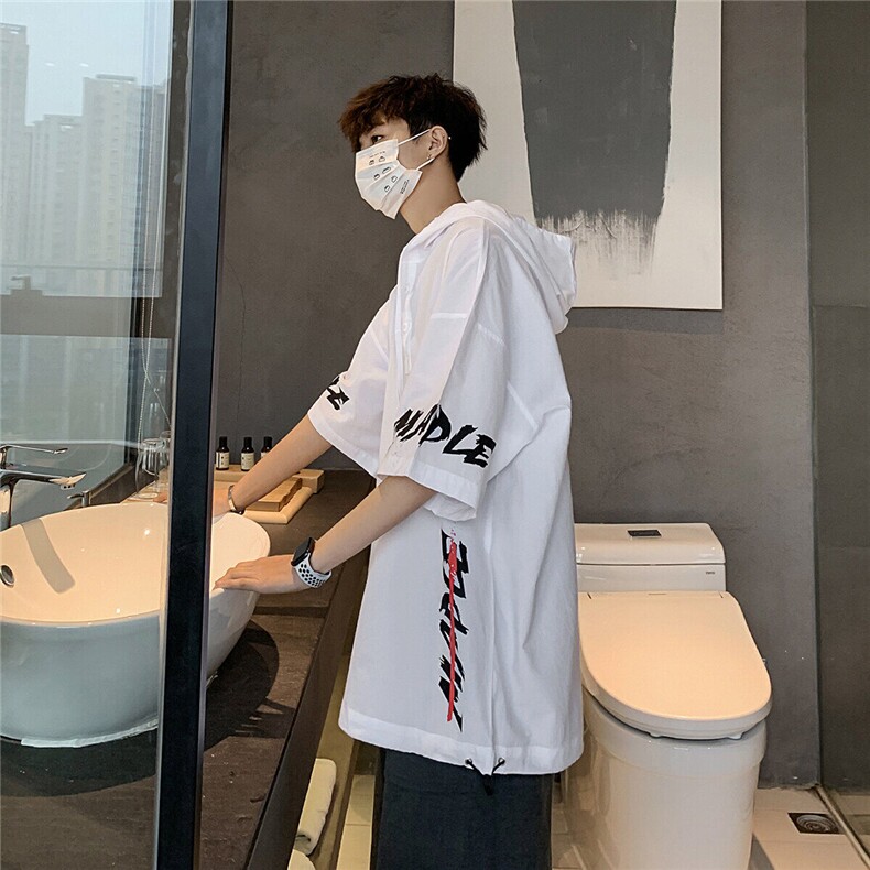 连帽套头短袖防晒-T63-P40,男装T恤,电商A020