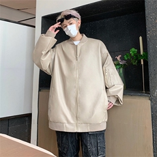 主推新款美式高街立领夹克潮牌皮衣夹克宽松外套A436-W103-P68，男装夹克，电商A436