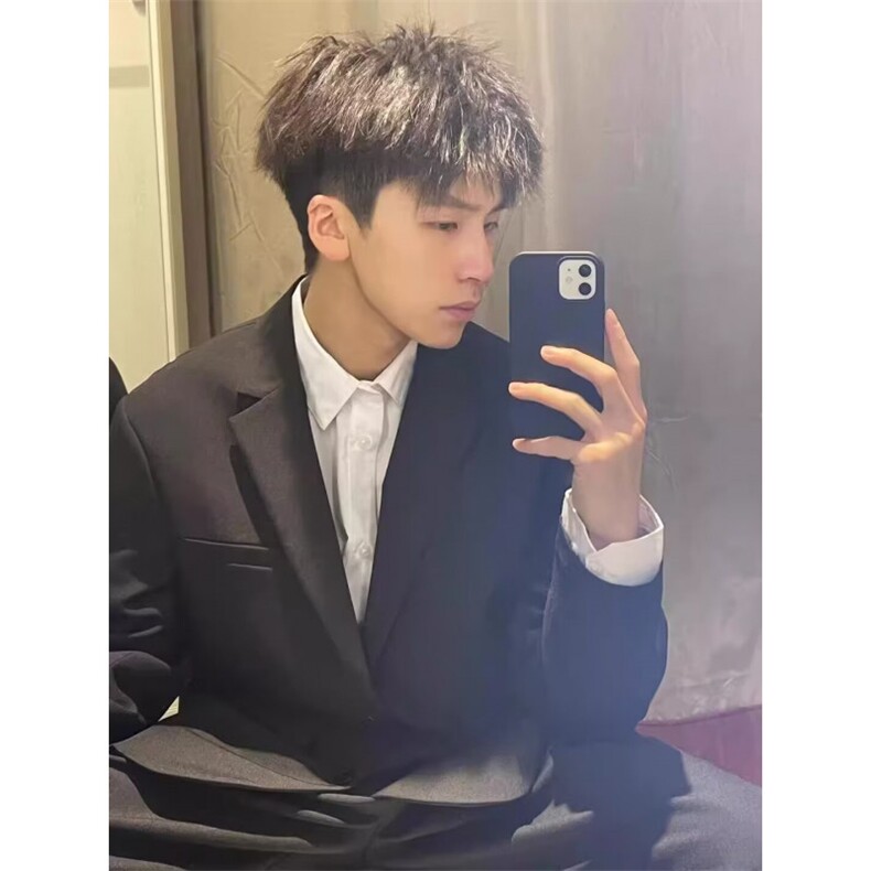 男士西服套装商务职业结婚礼服西装工装正装加肥加大宽松大码套装,男装西服套装,星座601-1