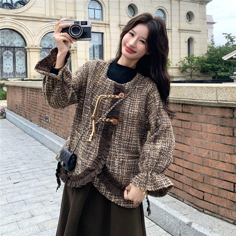 数据好有货复古中式毛呢套装5263P205K318,女装套装/套裙,2C176