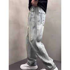 1506/QK8350/P53美式街头水洗做旧欧美高街vibe风长裤子，男装休闲裤，星座1506