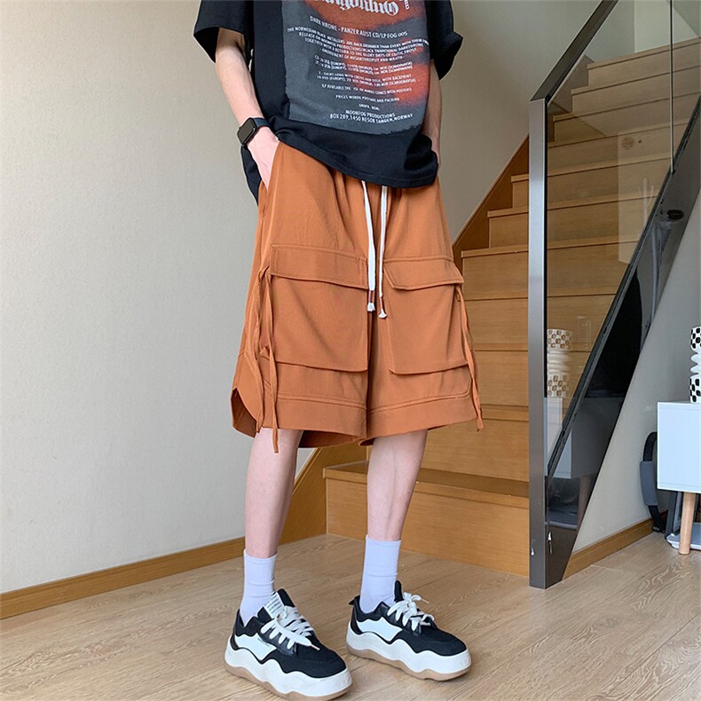 美潮大口袋工装短裤男夏季宽松飘带五分裤A407P40,男装牛仔裤,电商A309
