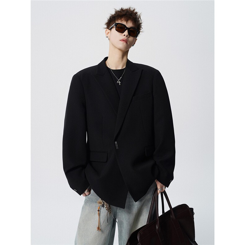 可二开高定设计感西装男95%涤纶5%氨纶M-5XL大码XF78189P85控139，男装西服套装，星座227-7