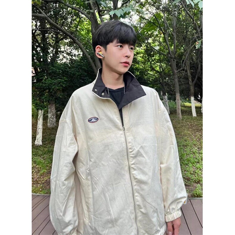 复古美式正品双面穿男撞色春秋款ins潮流宽松休闲外套JA201,男装夹克,星座1116A（原606A-3）