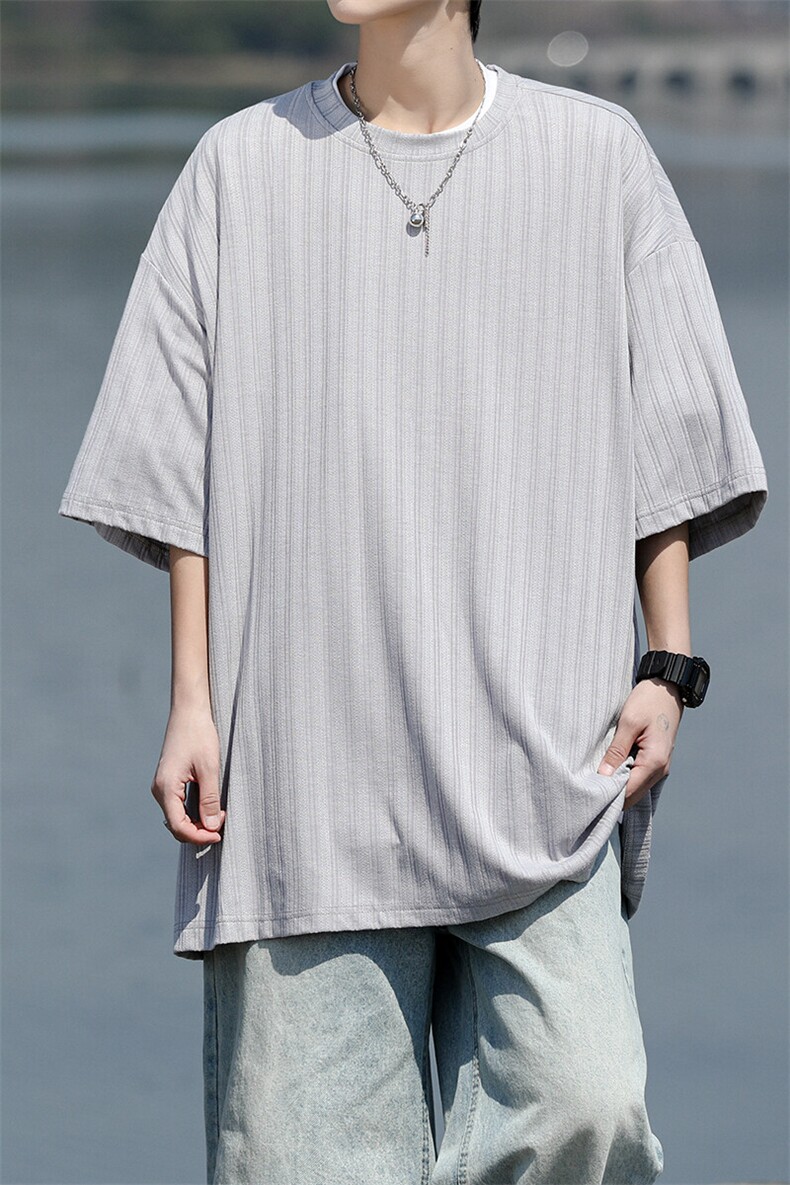 8XL-M重磅！特大码港风短袖T恤男士半袖男五分袖体恤衫DX306P40,男装T恤,电商D206-1