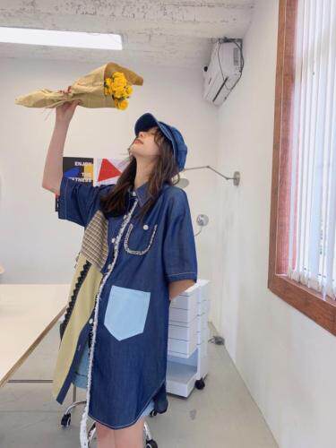 拼接衬衣，女装，YOUER DENG