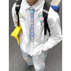 档口现货CS301N7HH-特P35eeee手绘涂鸦趣味衬衫男蜡笔情侣装衬衣，男装衬衫，星座1007（原301D）