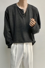 港风2026秋装新打底衫秋季男士大码百搭圆领长袖T恤S334-P38控48，男装T恤，电商A233-1