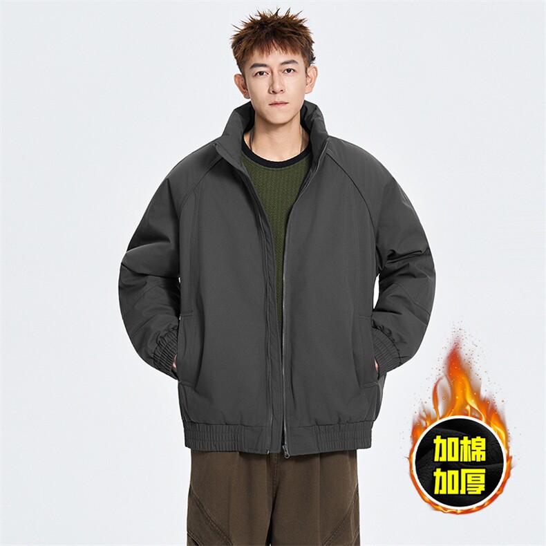 现货美式高街休闲棉衣夹克三防立领纯色户外工装加厚棉服外套,男装夹克,电商A486