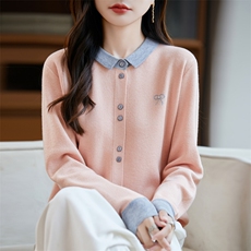 2025年秋季常规款长袖单件通勤蝴蝶结开衫时尚百搭通勤，女装针织衫/毛衣，暖娇绒