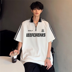 潮牌青春休闲学院风时尚美式三条杠复古POLO衫短袖上衣T94-P38，男装Polo衫，电商C307