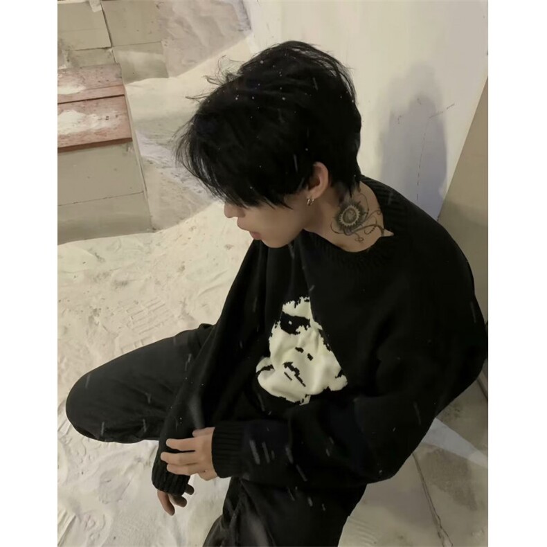美式圆领毛衣男慵懒风休闲针织衫M5211-P55,男装针织衫/毛衣,星座1109-3