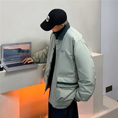 冬季潮牌撞色翻领工装棉服外套男潮宽松休闲M8004-P85，男装棉衣，星座1109-3