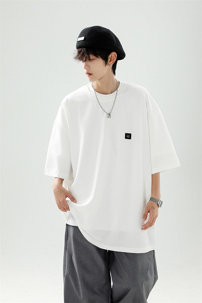 8XL-M重磅！特大码T潮牌上衣男中性华夫格短袖T恤DX304P25控39,男装T恤,电商D206-1