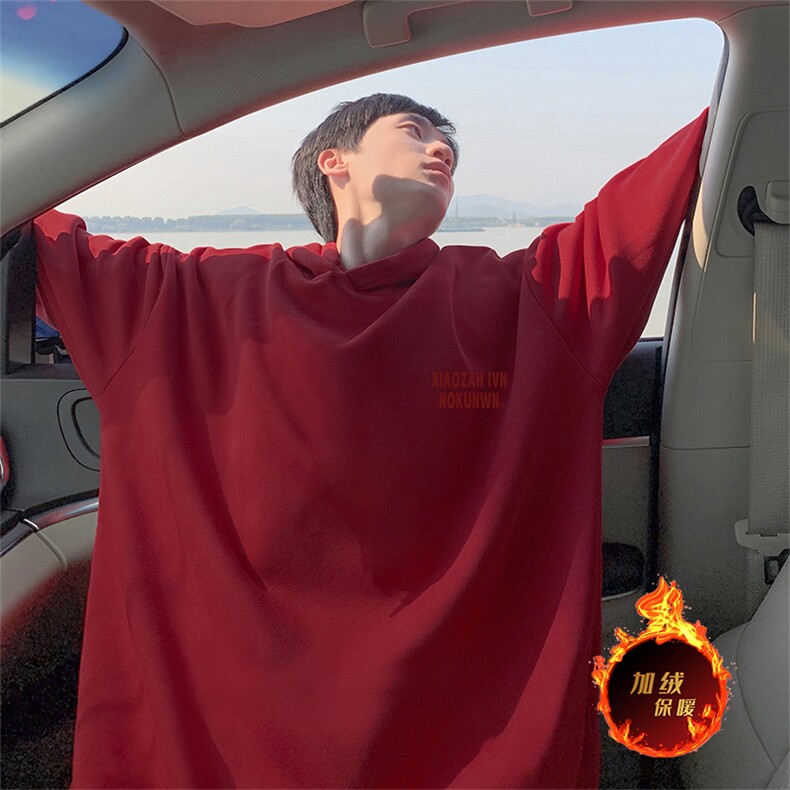 抖音得物供货可提供视频秋冬重磅美式宽松连帽卫衣WKD29,男装卫衣,电商A486