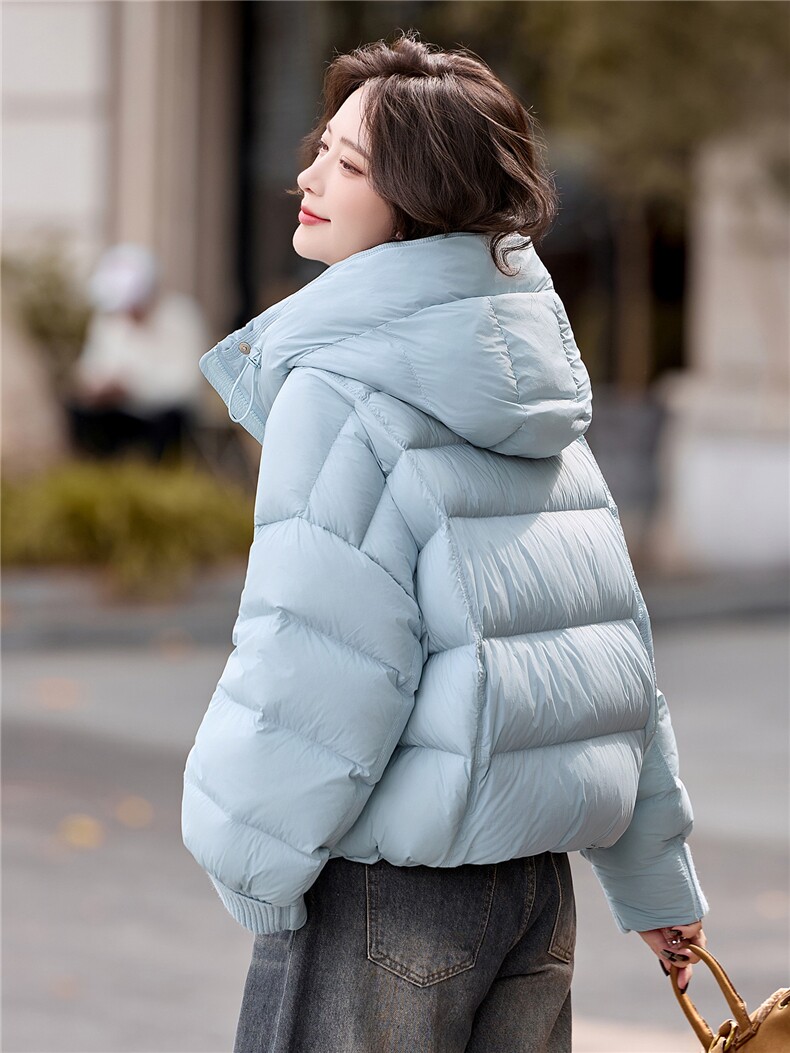 小个子90绒羽绒服短外套女2025冬季韩系休闲宽松显瘦白鸭绒面包服,女装羽绒服,辉之琳