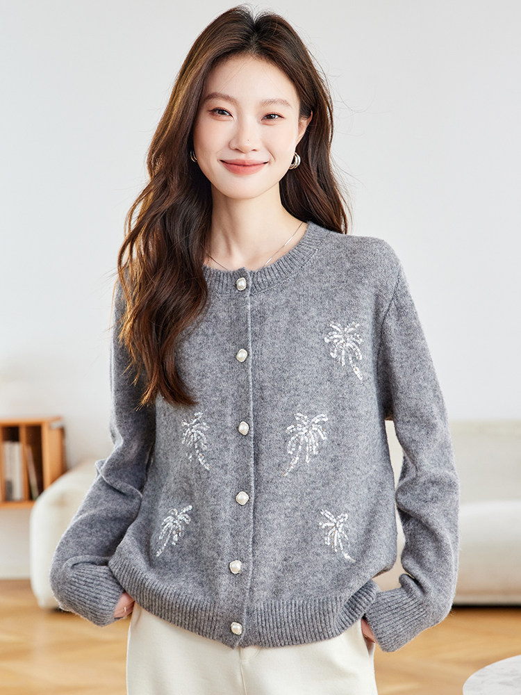 时尚减龄针织开衫女装2025新款设计感好看别致休闲百搭毛衣外套,商品下架区,韩然一族