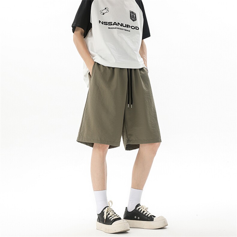 8XL-M冰丝凉感短裤特大码纯色休闲中裤子沙滩五分裤DK1307/特P28图片