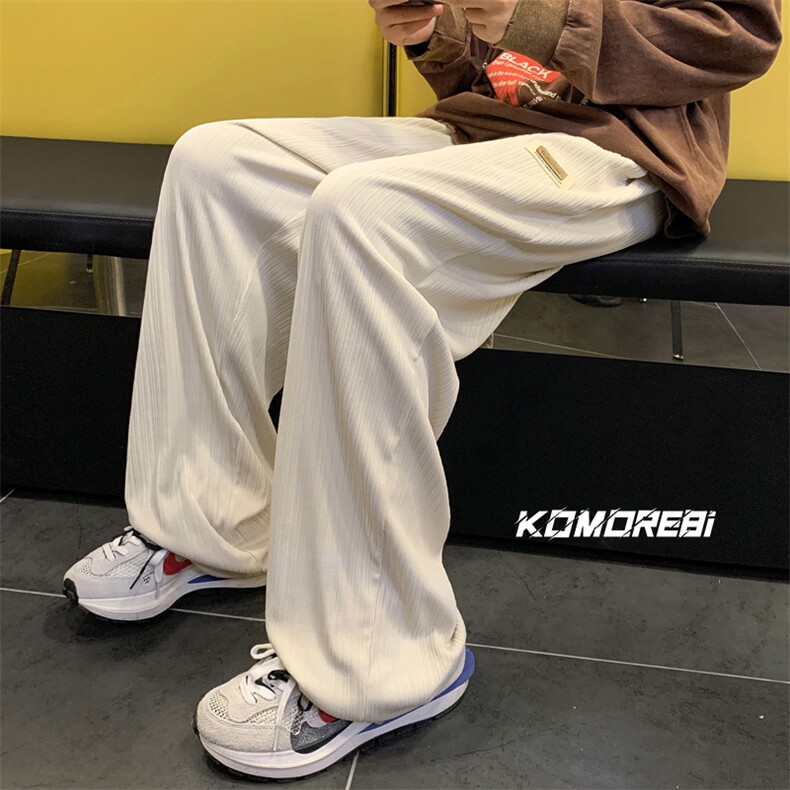 2024秋港风宽松休闲裤束脚抽绳拖地裤313A-1-KK303-P45控价68,男装休闲裤,星座808A-1