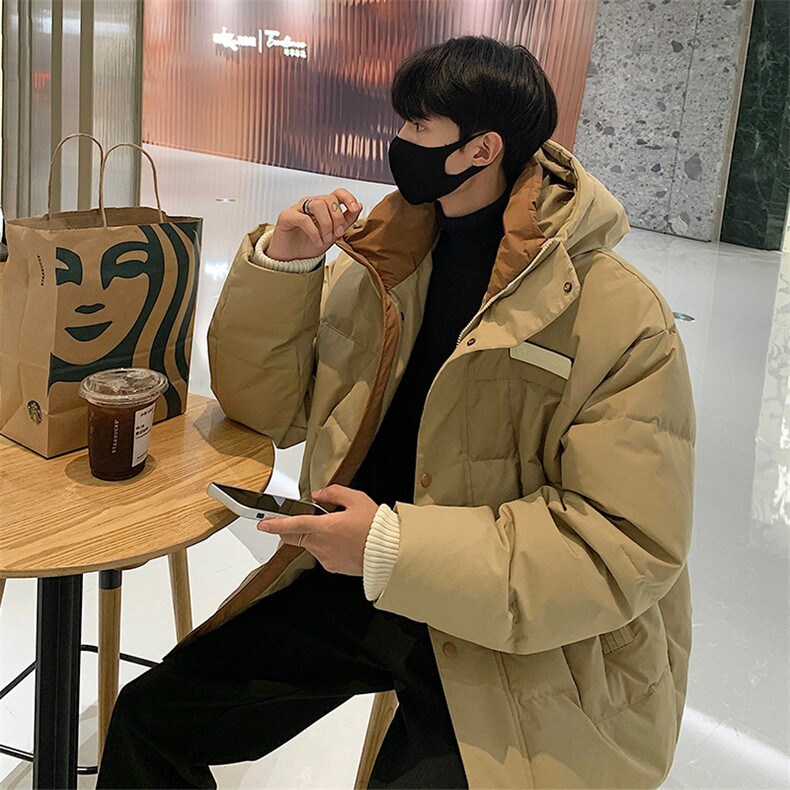 90绒羽绒服DD5233-TP225329情侣高街连帽防风魔术贴标外套，男装羽绒服，电商A102