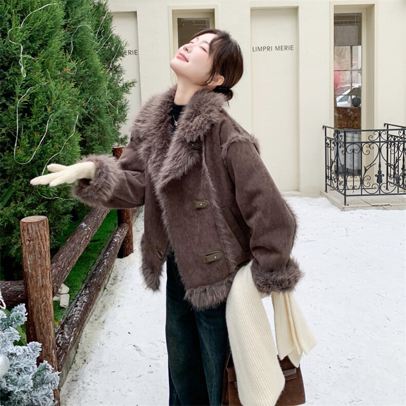现货主推！！咖色皮毛一体2C203-5590-P215-K328,女装棉衣/棉服,2C203
