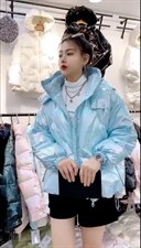 袖子双抽绳亮面衣，女装棉衣/棉服，帝瀛 DY