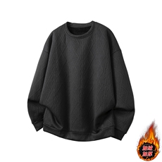 冬装加绒加厚保暖男士套头卫衣时尚银狐绒圆领卫衣W8808-P40，男装棉衣，电商A006