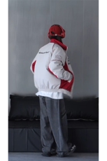 抖音视频截图只展示大货印花立领机车潮牌棉服77950特P85，男装棉衣，星座226-2