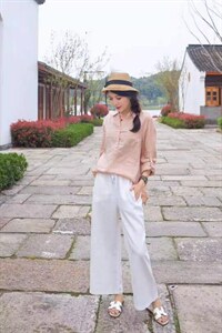 ，纯苎连衣裙小衫裤子裙子衬衣
时尚风
风淑女风休闲图片