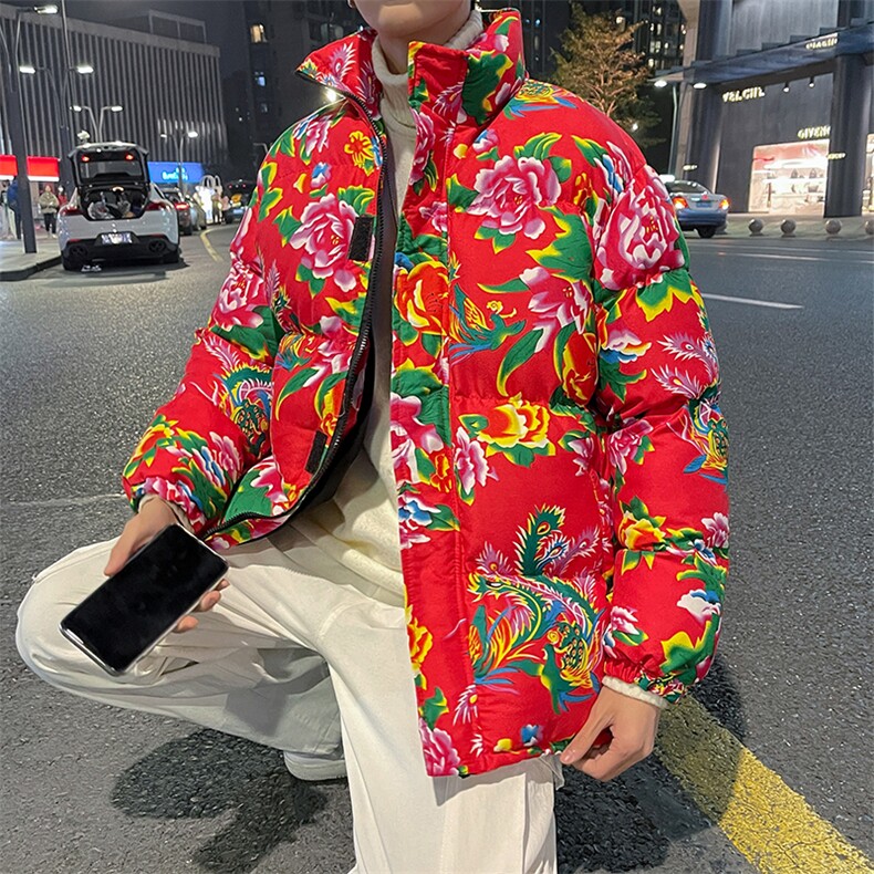 MY203冬加厚保暖面包服棉袄东北大花大码男女棉衣风特色棉袄,男装棉衣,星座115A(原星座507）