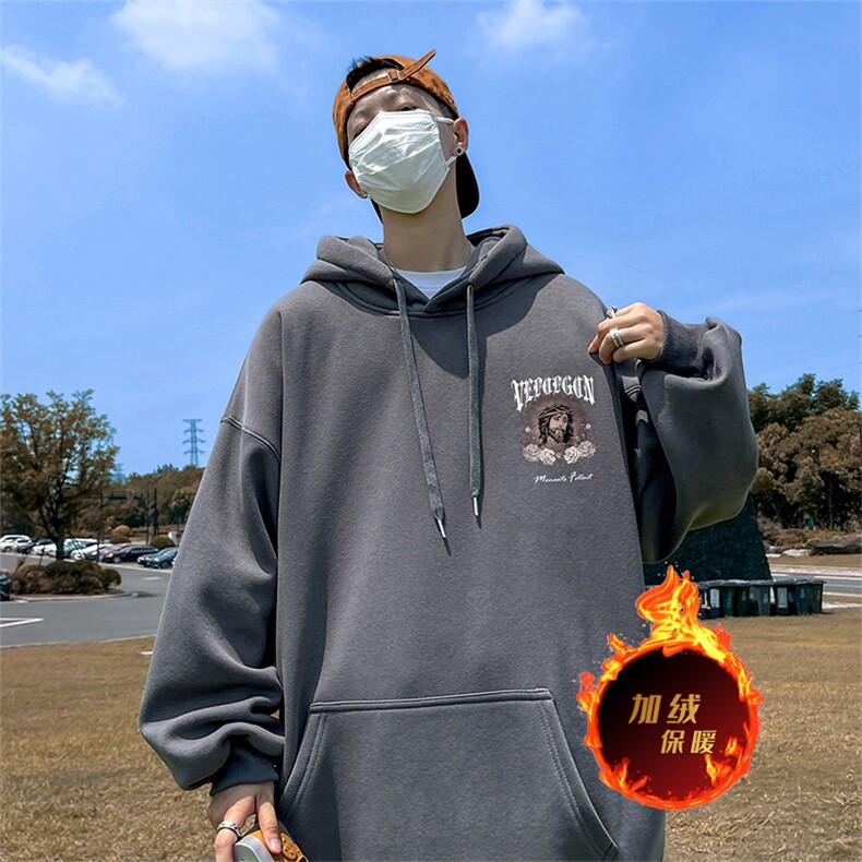 500克重磅秋冬美式加绒加厚卫衣外套DL1527常规特P35绒特P40,男装卫衣,电商A486