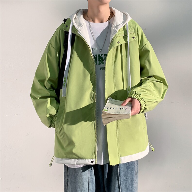 新款秋冬连帽冲锋衣夹克中性风港风潮流休闲外套JK2362-P60,男装夹克,星座717