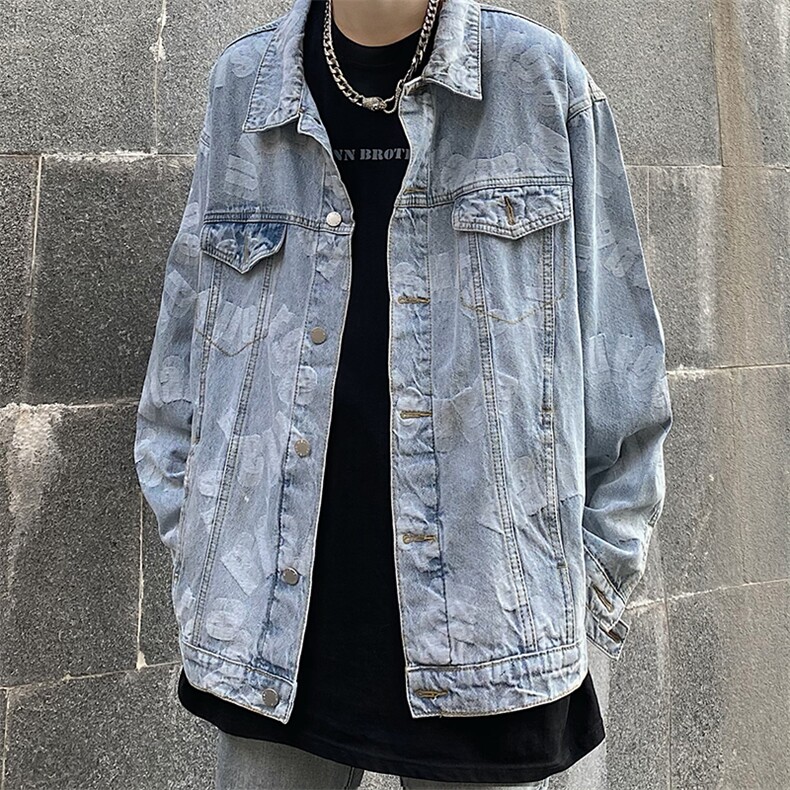 复古牛仔外套春夏季韩版宽松衬衣JK0823-P65,男装夹克,星座308B-1