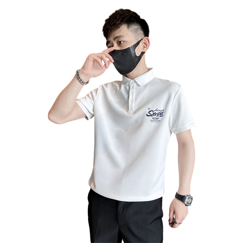 社会小伙夏季男士潮牌Polo衫字母印花短裤翻领体恤C208-8888-P38,男装牛仔裤,电商C208