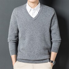 冬季新款纯羊毛毛衣男休闲翻领纯色针织衫中年男装YYJ8823-P210,男装针织衫/毛衣,电商B212（原钱塘6029）