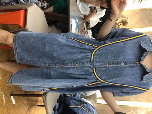 牛仔翻领连衣裙，女装连衣裙，阿唛倪