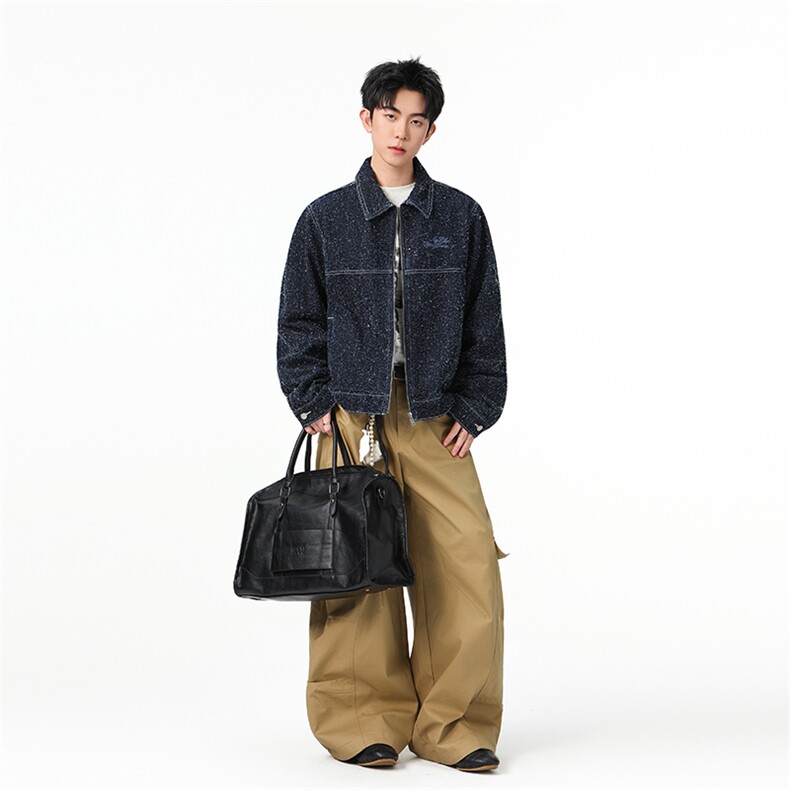 水洗牛仔外套男款春美式痞帅上衣服宽松休闲工装夹克JK1321-P90,男装工装外套,星座1103-3