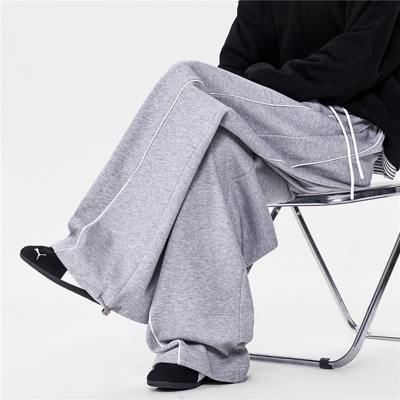 6XL-M蓝色宽松显瘦百搭运动裤男阔腿拖地裤裤子K9186-P45，女装休闲裤，电商D206-1