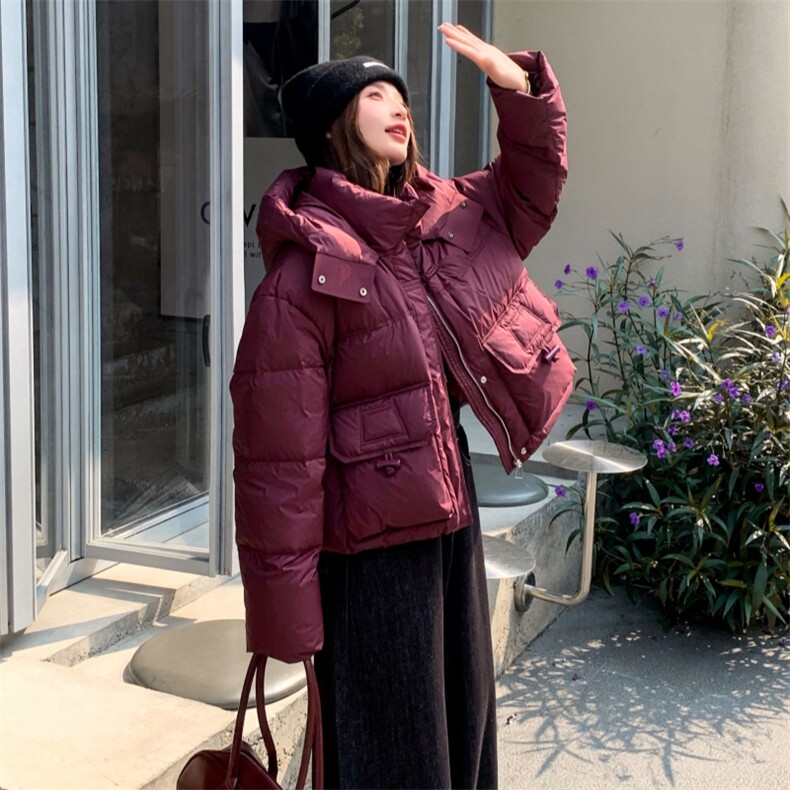 现货2025冬装加厚高品质白鸭绒休闲羽绒服女图片