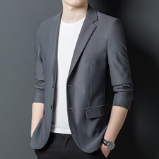 休闲时尚西装男春秋季中年男士西服商务宽松单西外套韩版冰丝薄款，男装西服，电商B212（原钱塘6029）