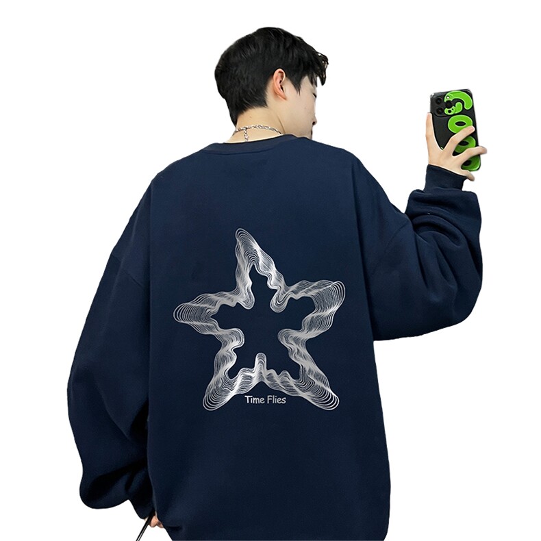 ！圆领卫衣男装港风长袖T恤男外套男WY174-P28,男装卫衣,电商B367