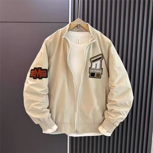 2025春秋男士棒球服双层外套潮流字母刺绣夹克贴布绣HH8073 P58图片