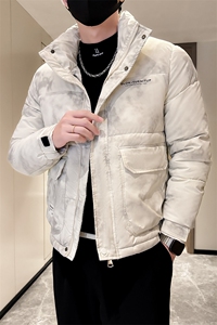 B216 M9910 P105 2025冬装新款男立领脏脏风羽绒棉衣外套 社会风图片