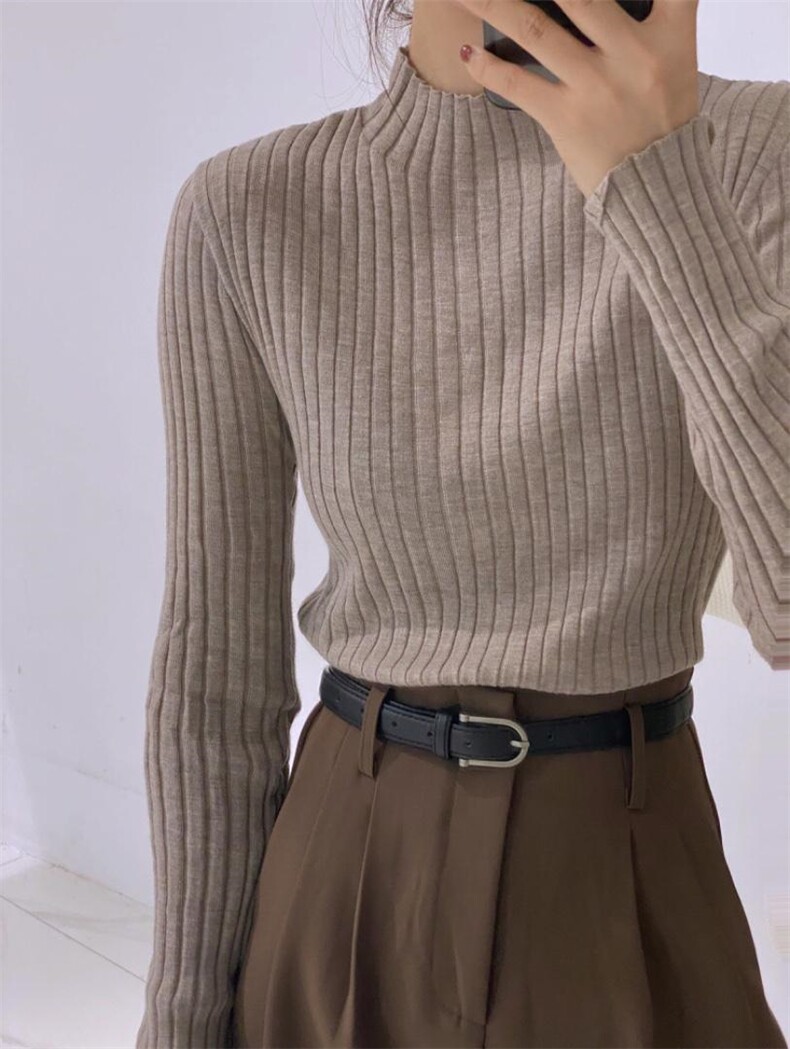 羊毛坑条打底衫，其它，驿谷