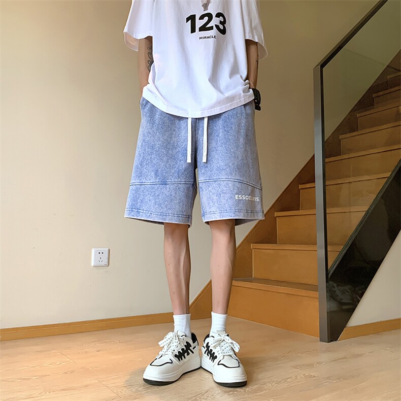 港风重磅320G纯水洗做旧休闲裤卫裤A014-DY2325-P45控58,男装休闲裤,电商A014